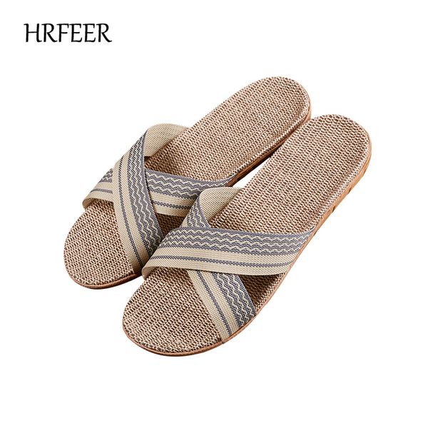 

big size summer beach sandals men flax slippers footwear womans sandalias casual teenslippers for heren schoenen ing, Black