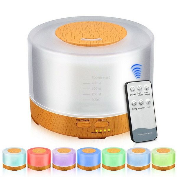 500ml remote control ultrasonic air aroma humidifier electric aromatherapy essential oil aroma diffuser with 7 color led lights
500ml remote control ultrasonic air aroma humidifier electric aromatherapy essential oil aroma diffuser with 7 color led lights