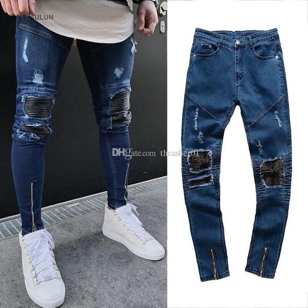 brand new mens designer jeans fashion distressed zipper ripped jeans mens designer skinny biker pants hip hop denim pants blue
brand new mens designer jeans fashion distressed zipper ripped jeans mens designer skinny biker pants hip hop denim pants blue