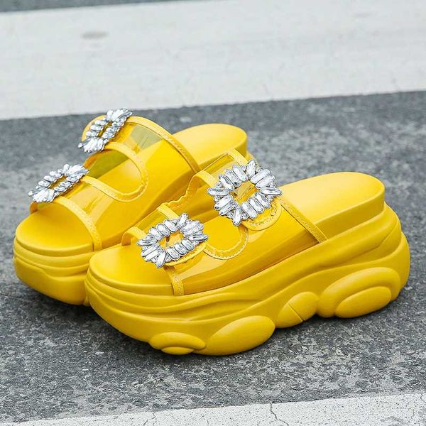 women chunky platform slippers pvc jelly shoes woman 9cm high wedges designers crystal flip flops ladies casual slides, Black
women chunky platform slippers pvc jelly shoes woman 9cm high wedges designers crystal flip flops ladies casual slides, Black