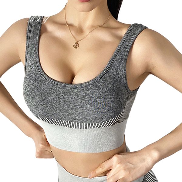 women's striped beauty back sport underwear running fitness yoga vest bra high strength shockproof sports bra yoga sport top, White;black
women's striped beauty back sport underwear running fitness yoga vest bra high strength shockproof sports bra yoga sport top, White;black