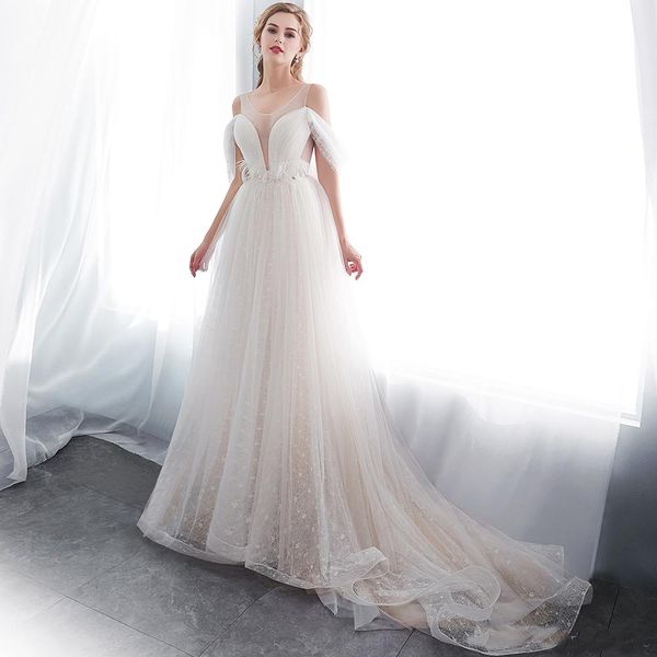 Beach Bohemian A Line Wedding Dresses 2019 Sheer Crew Neck Tiered Tulle Stars Fabric Plus Size Floor Length Wedding Dress Bridal Gowns
Beach Bohemian A Line Wedding Dresses 2019 Sheer Crew Neck Tiered Tulle Stars Fabric Plus Size Floor Length Wedding Dress Bridal Gowns