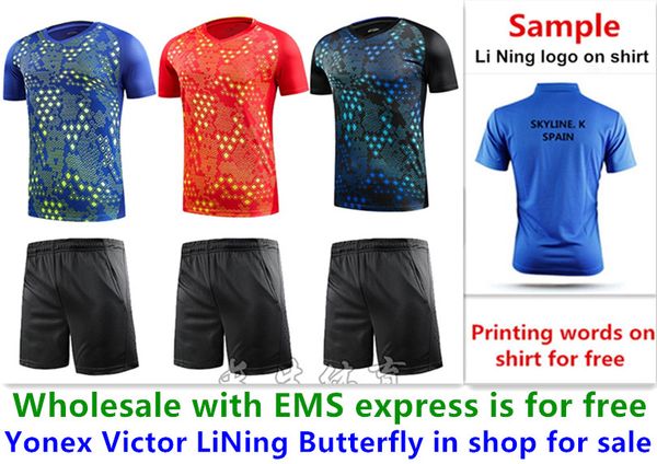 wholesale ems for text printing for new badminton shirt clothes table tennis t sport shirt clothes b004, White;black
wholesale ems for text printing for new badminton shirt clothes table tennis t sport shirt clothes b004, White;black