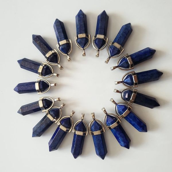 wholesale 24pcs/lot reiki natural stones lapis lazuli point chakra charm pendulum pendants for jewelry making ing, Silver
wholesale 24pcs/lot reiki natural stones lapis lazuli point chakra charm pendulum pendants for jewelry making ing, Silver
