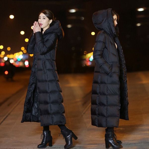 длинные удлиненная длина до колен супер длинной утолщенной женщин капюшона пуховик, Black
длинные удлиненная длина до колен супер длинной утолщенной женщин капюшона пуховик, Black