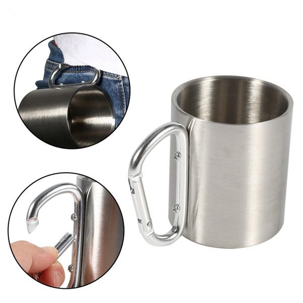 stainless steel metal camping cups traveling outdoor cup double wall mug with carabiner hook handle coffee mug tea cup
stainless steel metal camping cups traveling outdoor cup double wall mug with carabiner hook handle coffee mug tea cup
