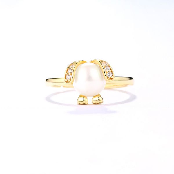 ajustable size 925 sterling silver natural freshwater pearl and zircon dog rings cute style for women as the gift, Golden;silver
ajustable size 925 sterling silver natural freshwater pearl and zircon dog rings cute style for women as the gift, Golden;silver