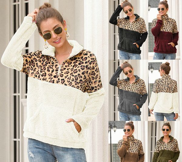 leopard patchwork sweatshirt zipper women's autumn winter plush pullover fashion casual outerwear, Black
leopard patchwork sweatshirt zipper women's autumn winter plush pullover fashion casual outerwear, Black