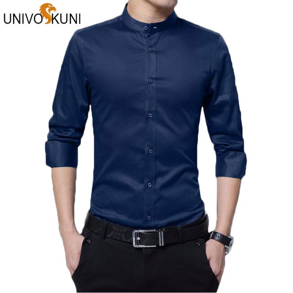 univos kuni -5xl men solid shirts new male dress stand collar shirt mens slim fit social shirts long sleeveed camises q5165, White;black
univos kuni -5xl men solid shirts new male dress stand collar shirt mens slim fit social shirts long sleeveed camises q5165, White;black