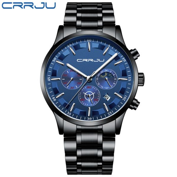 crrju watch chronograph auto date men's watch stainless steel mesh sport men fashion waterproof watches relogio masculino, Slivery;brown
crrju watch chronograph auto date men's watch stainless steel mesh sport men fashion waterproof watches relogio masculino, Slivery;brown