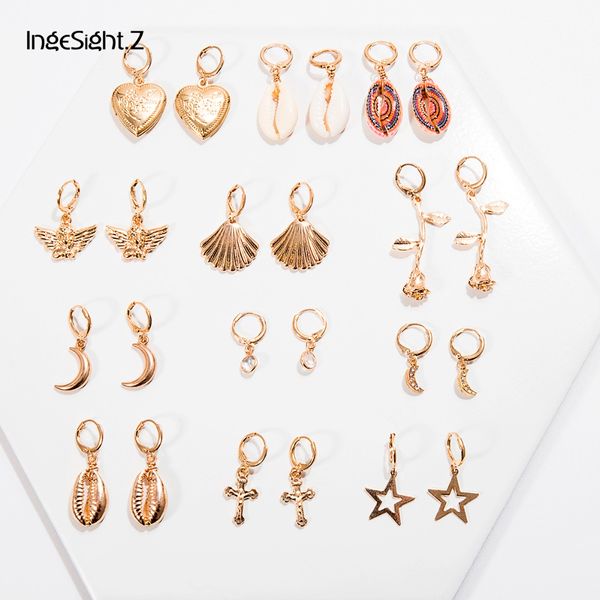ingesight.z 12 styles bohemian shell copper small circle hoop earrings statement crystal moon angel earrings for women jewelry, Golden;silver
ingesight.z 12 styles bohemian shell copper small circle hoop earrings statement crystal moon angel earrings for women jewelry, Golden;silver