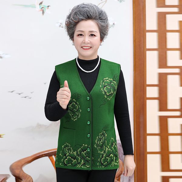 middle-aged women's vest female waistcoat grandma vest loose knitting sweater sleeveless sweater plus size female t632, Black;white
middle-aged women's vest female waistcoat grandma vest loose knitting sweater sleeveless sweater plus size female t632, Black;white