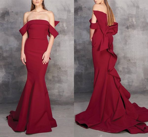 elegant dark red long mermaid prom dress with off the shoulder straight bateau ruffles satin evening formal dresses celebrity custom, Black;red
elegant dark red long mermaid prom dress with off the shoulder straight bateau ruffles satin evening formal dresses celebrity custom, Black;red