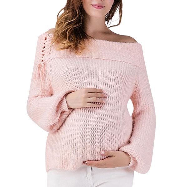 women maternity pregnancy knitted sweater lace up wrap knitting sweater maternity dresses maternity gown, White
women maternity pregnancy knitted sweater lace up wrap knitting sweater maternity dresses maternity gown, White