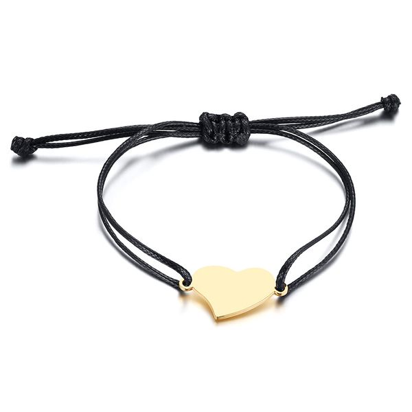 stainless steel wax rope braided heart-shaped love gold fashion simple graceful adjustable jewelry gift bracelet for female, Black
stainless steel wax rope braided heart-shaped love gold fashion simple graceful adjustable jewelry gift bracelet for female, Black