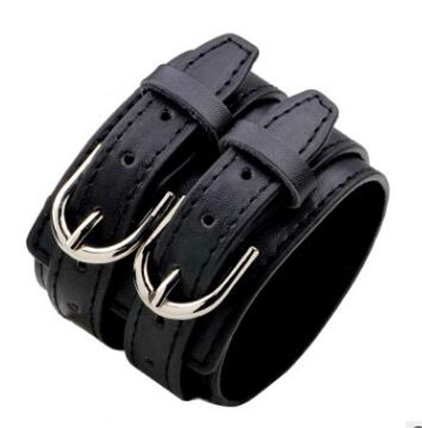 fashion double belt leather wrist friendship big wide bracelet for men buckle vintage punk jewelry, White
fashion double belt leather wrist friendship big wide bracelet for men buckle vintage punk jewelry, White
