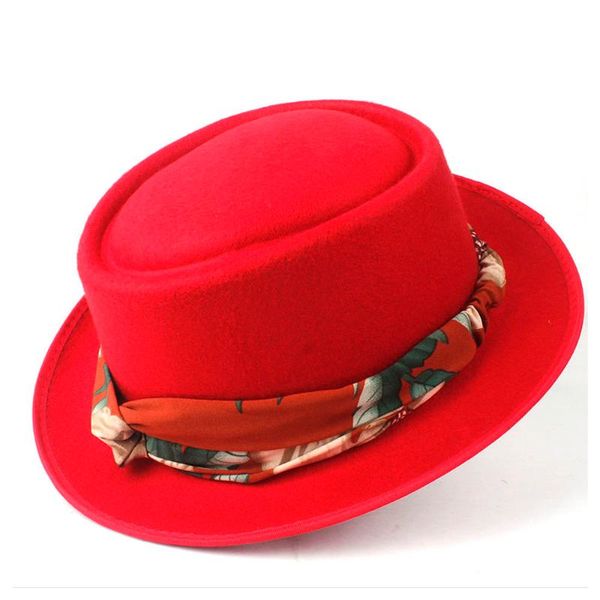 2020 fashion women wool pork pie hat with ribbon panama jazz hat lady flat fedora fascinator size 58cm, Blue;gray
2020 fashion women wool pork pie hat with ribbon panama jazz hat lady flat fedora fascinator size 58cm, Blue;gray