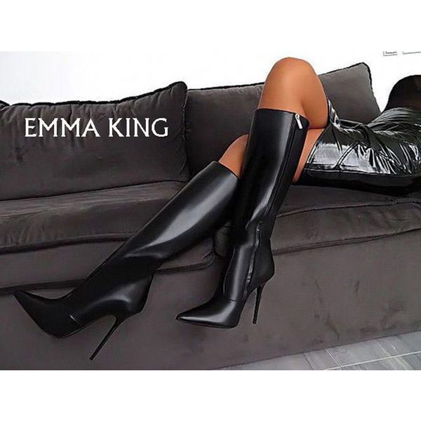 fashion new knee high boots women pointed toe high heel boots side zipper long plus size party shoes woman, Black
fashion new knee high boots women pointed toe high heel boots side zipper long plus size party shoes woman, Black