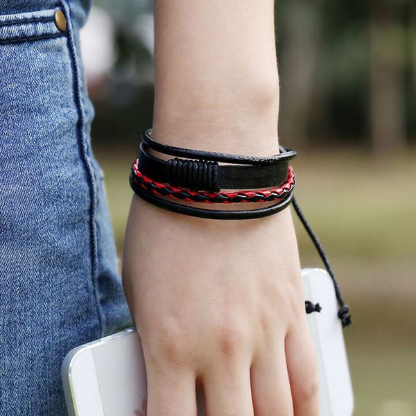 wholesale- retro multilayer leather wristband bracelet cuff bangle men women wrap charm leather black brown braided rope wristbands, Golden;silver
wholesale- retro multilayer leather wristband bracelet cuff bangle men women wrap charm leather black brown braided rope wristbands, Golden;silver