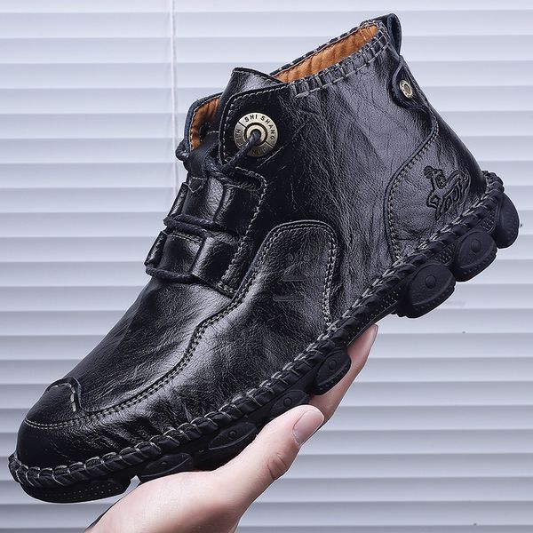 genuine leather men ankle boots handmade sewing fashion men round toe mid-calf boots for men male leather boots big szie 48 o4, Black
genuine leather men ankle boots handmade sewing fashion men round toe mid-calf boots for men male leather boots big szie 48 o4, Black