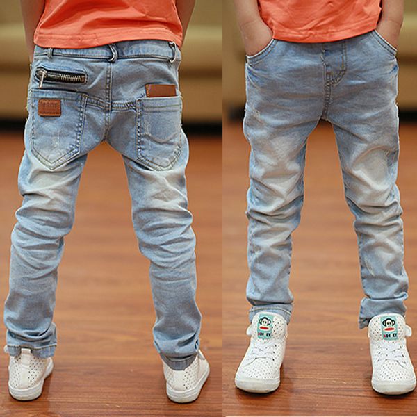 2018 spring and summer children boy jeans pants children's casual trousers korean light-colored cotton pants, Blue
2018 spring and summer children boy jeans pants children's casual trousers korean light-colored cotton pants, Blue
