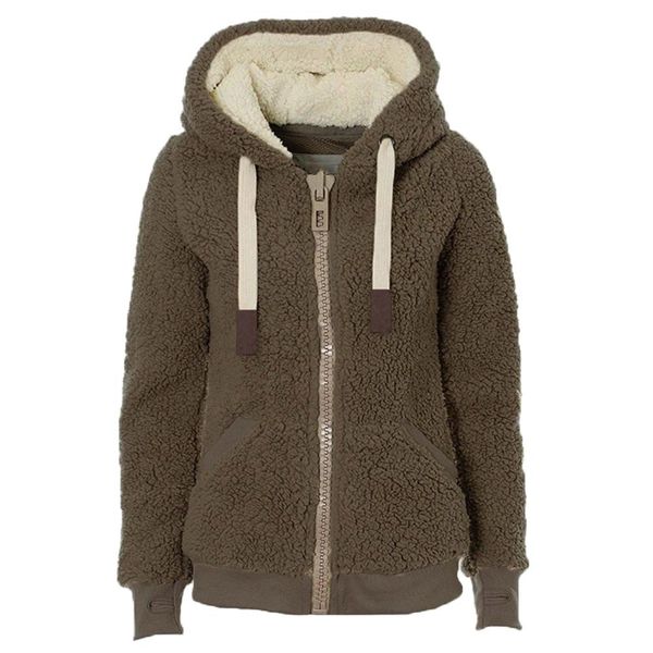 2020 new fashion women long sleeve clothing drawstring zipper hooded coat casual large size plus velvet warm pocket coat, Black
2020 new fashion women long sleeve clothing drawstring zipper hooded coat casual large size plus velvet warm pocket coat, Black