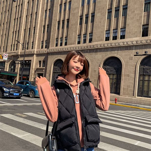 solid waistcoat winter women down jacket 2019 new parka vest jacket female short loose sleeveless warm coat hooded f1194, Black;white
solid waistcoat winter women down jacket 2019 new parka vest jacket female short loose sleeveless warm coat hooded f1194, Black;white