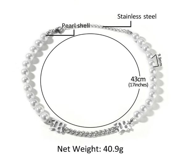 designer splicing retro hip hop stainless steel pearl necklace jewelry fashion personality pearl clavicle chain necklace jewelry, Silver
designer splicing retro hip hop stainless steel pearl necklace jewelry fashion personality pearl clavicle chain necklace jewelry, Silver