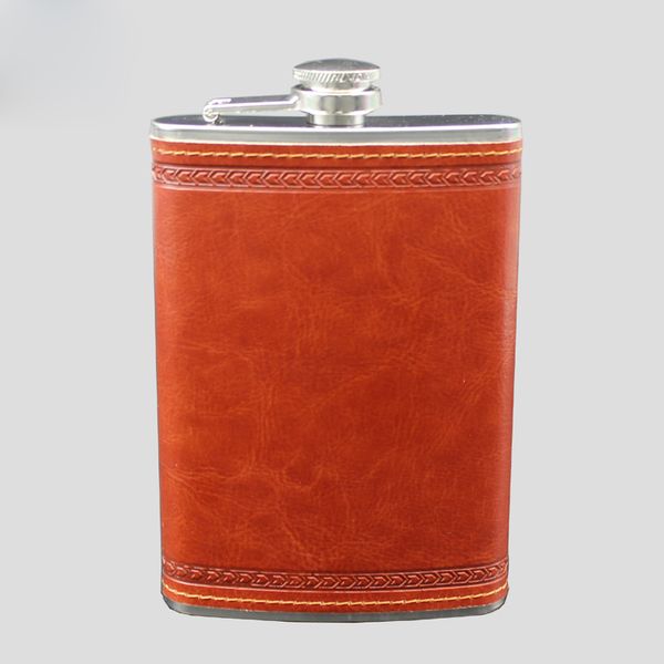 9oz stainless steel hip flask flagon wine pot outdoor portable pu leather cover whiskey bottle
9oz stainless steel hip flask flagon wine pot outdoor portable pu leather cover whiskey bottle