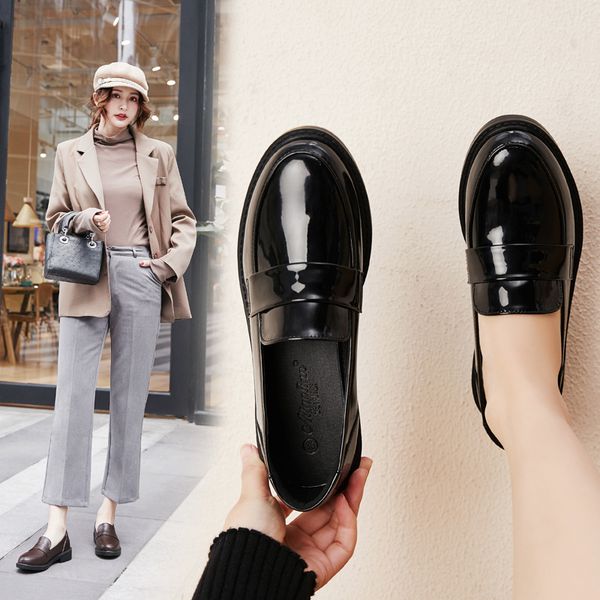 british style japanned leather brogues microfiber oxford flat shoes woman vintage creepers derby shoes round toe female flats, Black
british style japanned leather brogues microfiber oxford flat shoes woman vintage creepers derby shoes round toe female flats, Black