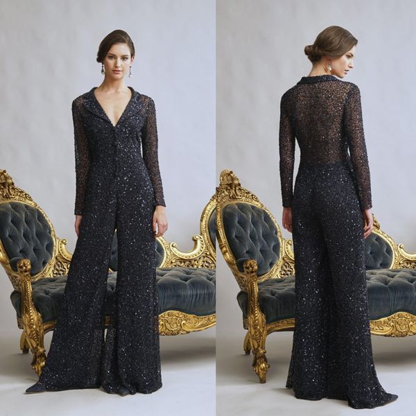 2019 sequined mother of the bride pants dresses v-neck full sequins evening dress long sleeve wedding guest dress mothers dresses customized, Black;red
2019 sequined mother of the bride pants dresses v-neck full sequins evening dress long sleeve wedding guest dress mothers dresses customized, Black;red