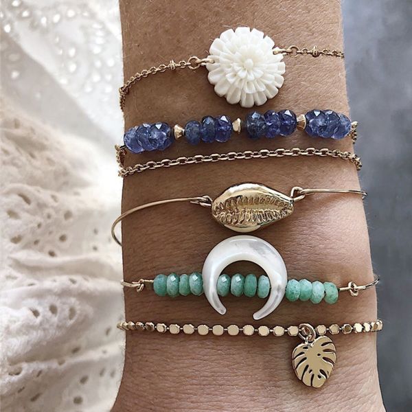 fashion handmade crystal beads bracelets & bangles sets for women trendy flower moon shell leaves bracelets female party jewelry, Black
fashion handmade crystal beads bracelets & bangles sets for women trendy flower moon shell leaves bracelets female party jewelry, Black