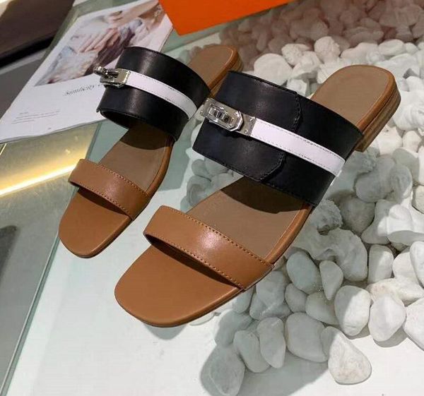 women slippers summer 2020 flat shoes women genuine leather slides high-quality luxury brands size 34-41, Black
women slippers summer 2020 flat shoes women genuine leather slides high-quality luxury brands size 34-41, Black