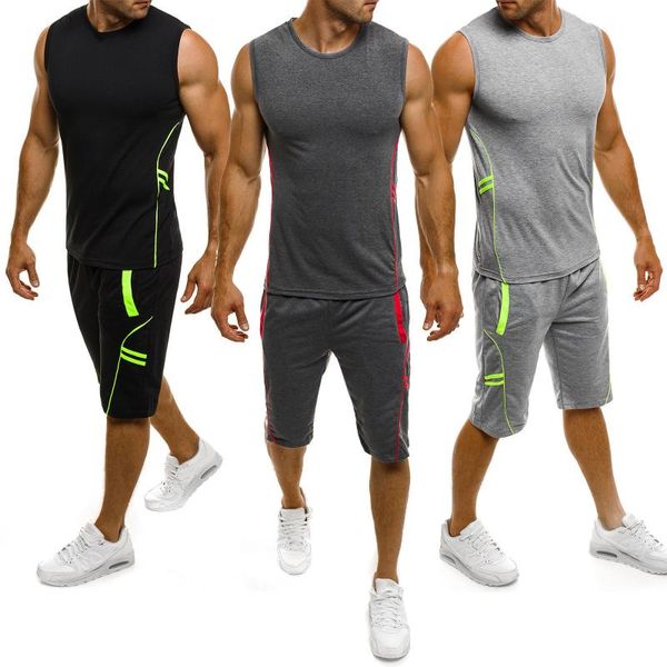 new tight-fitting sleeveless t-shirt sports fitness perspiration quick-drying men's sleeveless t-shirt suit, Gray
new tight-fitting sleeveless t-shirt sports fitness perspiration quick-drying men's sleeveless t-shirt suit, Gray