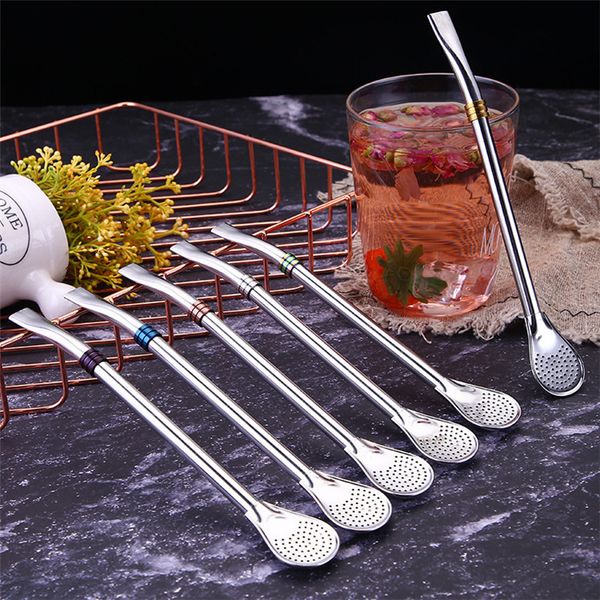 mate tea bombilla filter spoon 19cm stainless steel 304 spoon straw with colorful rings barware wholesale
mate tea bombilla filter spoon 19cm stainless steel 304 spoon straw with colorful rings barware wholesale