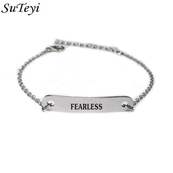 suteyi 1pc customized engrave stainless steel bracelets carved letters fearless bangles for women men couple love gift, Black
suteyi 1pc customized engrave stainless steel bracelets carved letters fearless bangles for women men couple love gift, Black