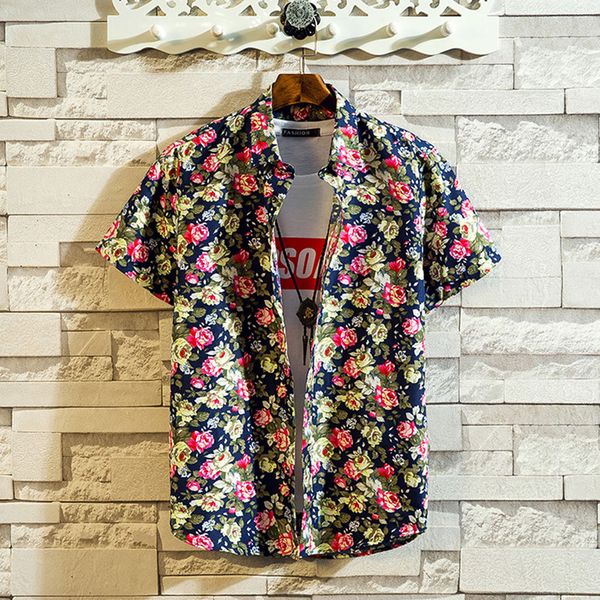 hawaiian style men's shirt summer short sleeve shirt casual printed beach loose plus size loose male blouse camisas hombre, White;black
hawaiian style men's shirt summer short sleeve shirt casual printed beach loose plus size loose male blouse camisas hombre, White;black