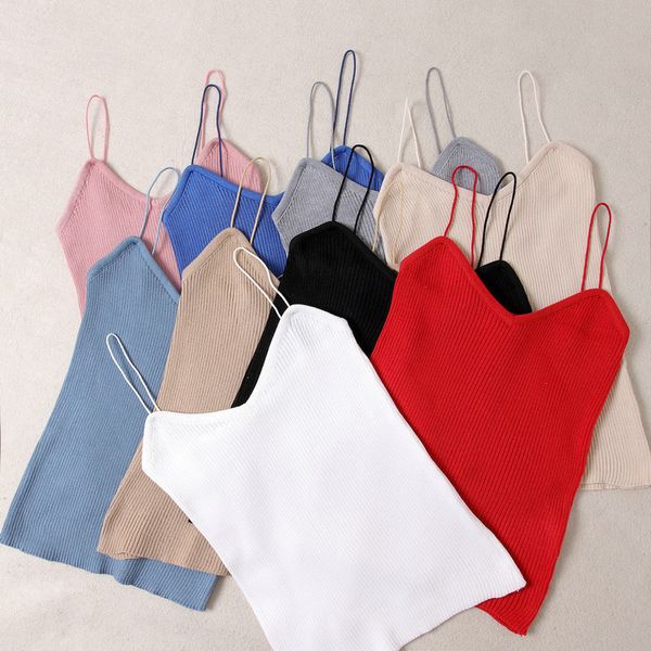 2019 crop tamls camis camisole tank moda mujer tshirt knitwear sleeveless t shirt blosas casual, White
2019 crop tamls camis camisole tank moda mujer tshirt knitwear sleeveless t shirt blosas casual, White