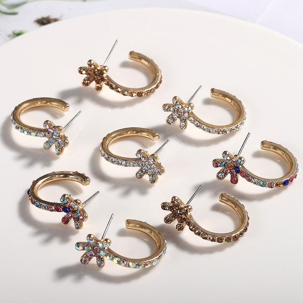 2019 summer women crystal flower circles earrings fashion gold plated small hoop earrings for women jewelry, Golden;silver
2019 summer women crystal flower circles earrings fashion gold plated small hoop earrings for women jewelry, Golden;silver