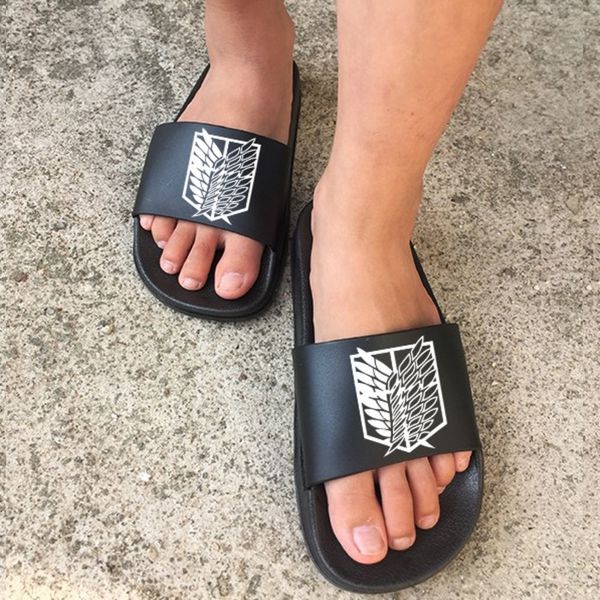attack on titan print anime men summer slippers shingeki kyojin cosplay slides beach sandals outside non-slip flip flops x9170, Black
attack on titan print anime men summer slippers shingeki kyojin cosplay slides beach sandals outside non-slip flip flops x9170, Black