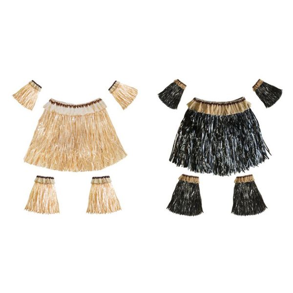2x adjustable hawaiian grass skirts for adults hula fancy dress costume 5pcs set, White
2x adjustable hawaiian grass skirts for adults hula fancy dress costume 5pcs set, White