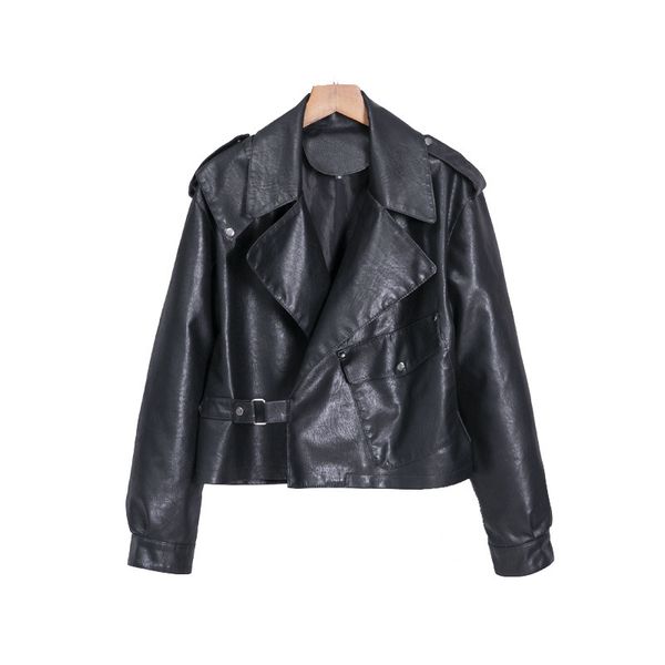 women's leather & faux women jacket fashion pu zipper coat solid color spring and autumn biker motorcycle slim fit jackets, Black
women's leather & faux women jacket fashion pu zipper coat solid color spring and autumn biker motorcycle slim fit jackets, Black