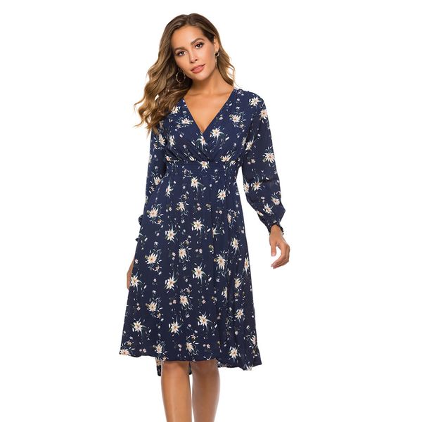 women dress women's lantern sleeve casual printing v-neck dress ruffle polyester party dressess fashion new, Black;gray
women dress women's lantern sleeve casual printing v-neck dress ruffle polyester party dressess fashion new, Black;gray