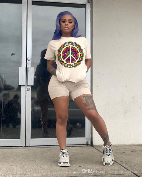 пейс печать женщин sumeer дизайнер 2pcs брюки crew neck коротким рукавом мода любовь женщины одежда спорт стиль повседневная одежда, White
пейс печать женщин sumeer дизайнер 2pcs брюки crew neck коротким рукавом мода любовь женщины одежда спорт стиль повседневная одежда, White