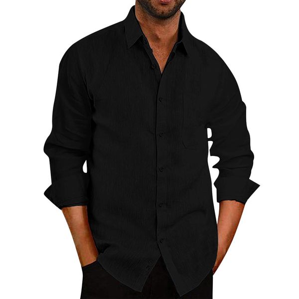 fashion mens walking hormone loose cotton blend shirt autumn long sleeve solid color lapel button solid casual mens shirt, White;black
fashion mens walking hormone loose cotton blend shirt autumn long sleeve solid color lapel button solid casual mens shirt, White;black