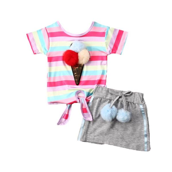 2020 sweet baby girl rainbow striped clothes sets toddler kids princess summer t-shirt mini hairball skirt lovely outfits, White
2020 sweet baby girl rainbow striped clothes sets toddler kids princess summer t-shirt mini hairball skirt lovely outfits, White