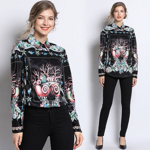 new 2019 spring summer fall runway floral print collar button front up down long sleeve women party casual shirts blouse, White
new 2019 spring summer fall runway floral print collar button front up down long sleeve women party casual shirts blouse, White