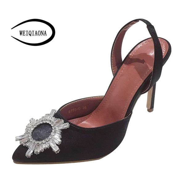 weiqiaona new women shoes pointed ankle strap woman rough with high heels silk ladies high heel wedding sandal, Black
weiqiaona new women shoes pointed ankle strap woman rough with high heels silk ladies high heel wedding sandal, Black