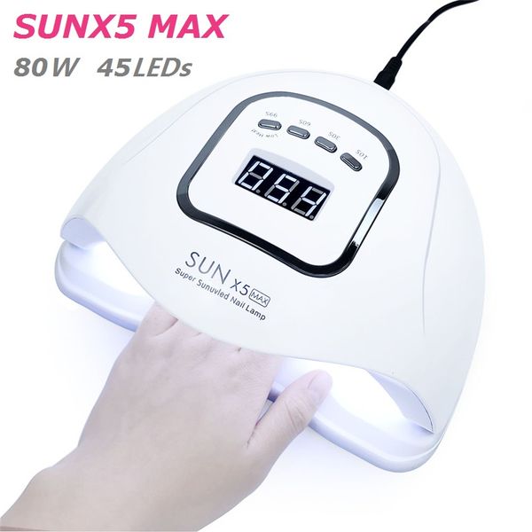 80w sunx5 max uv lamp for manicure led nail dryer lamp sun light curing all gel polish drying uv gel smart sensor nail art tools
80w sunx5 max uv lamp for manicure led nail dryer lamp sun light curing all gel polish drying uv gel smart sensor nail art tools