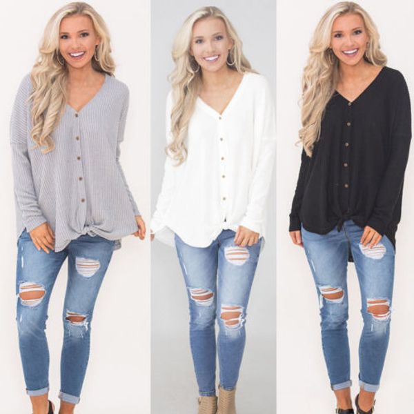 women lady knit clothes long sleeve button shirt blouse coat women lady knitted outwear new, White
women lady knit clothes long sleeve button shirt blouse coat women lady knitted outwear new, White